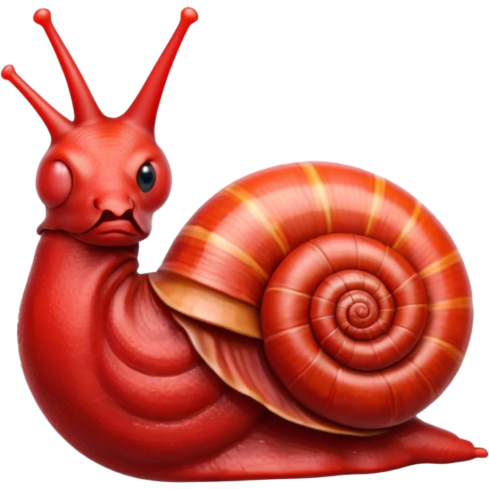 snail with "anatomical heart" as shell emoji