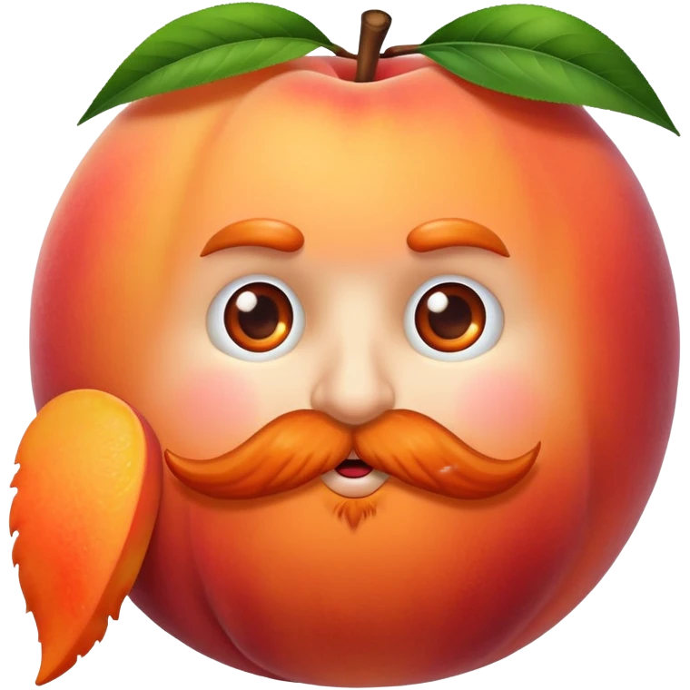 Beard on peach emoji