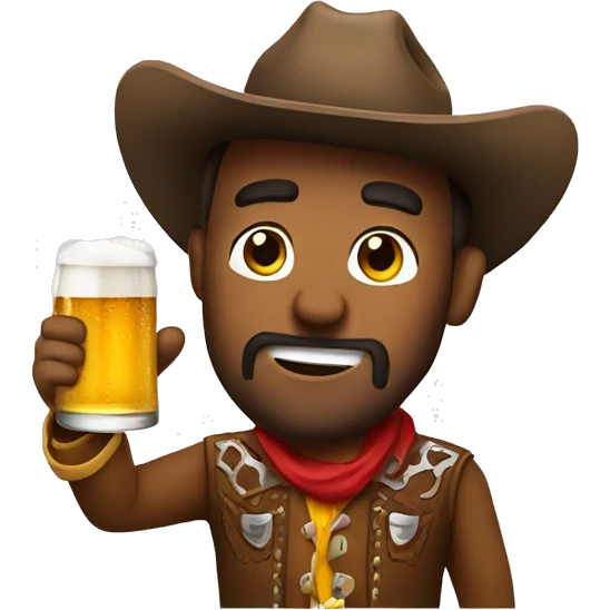 cowboy with a beer emoji