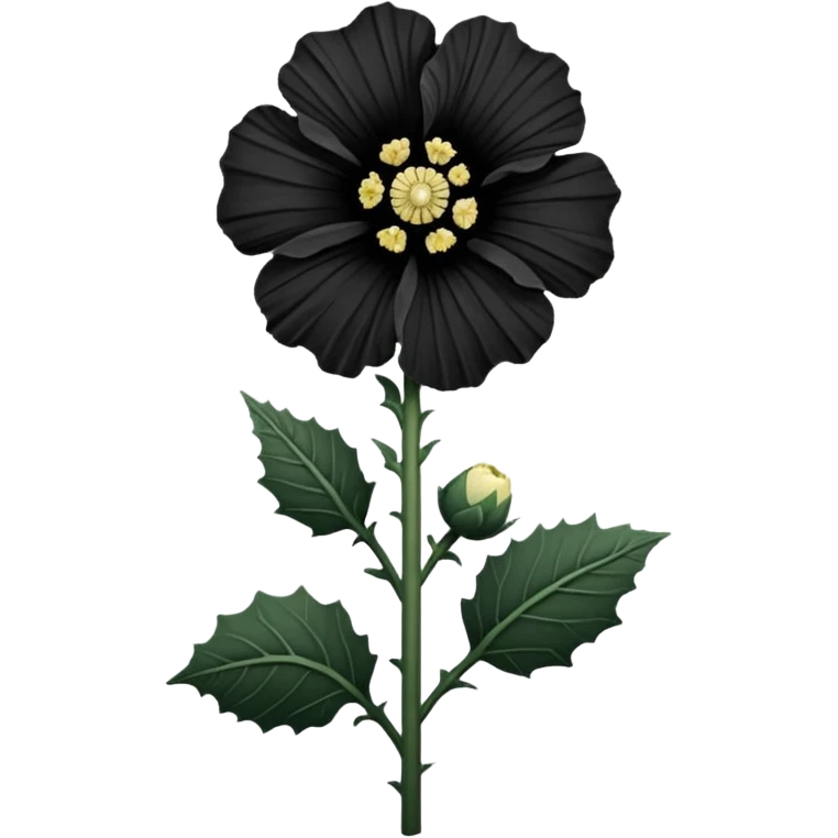 black hollyhock flower emoji