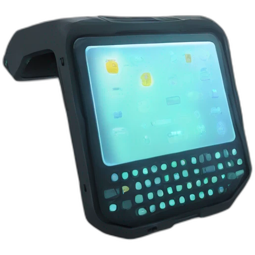futuristic dark Personal Cloaking Device pad with buttons and switchers emoji