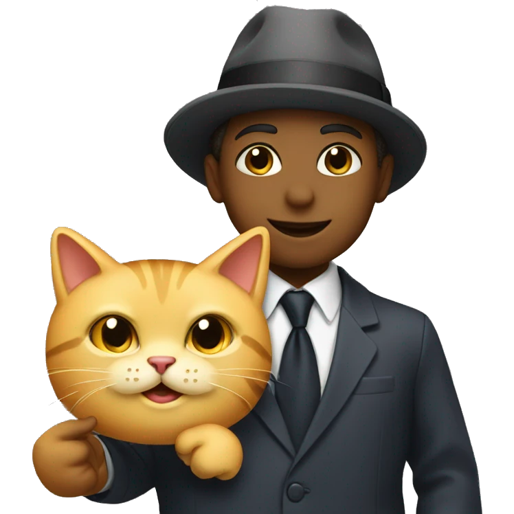 boy in suit with cat wearing hat saying VOTE emoji