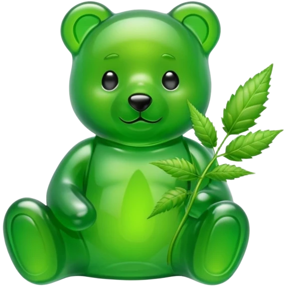 gummy bear with weed leaves inside emoji