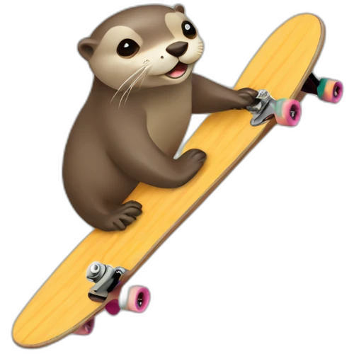 Otter on longboard emoji