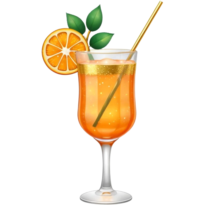 Glittery orange with roses gold mocktail emoji