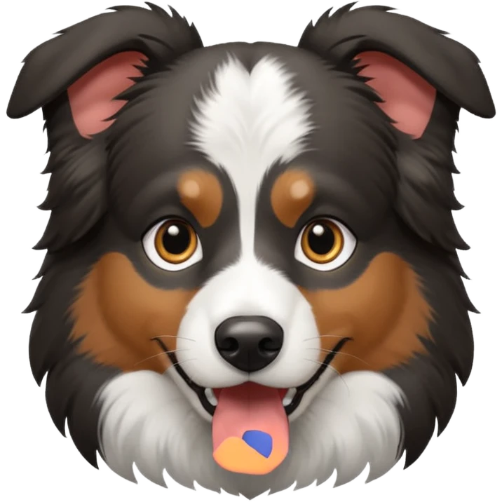 Black and white Australia Sheppard dog  emoji