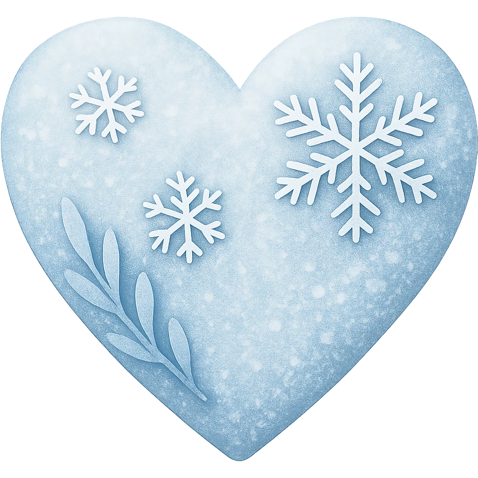winter heart, remove background emoji