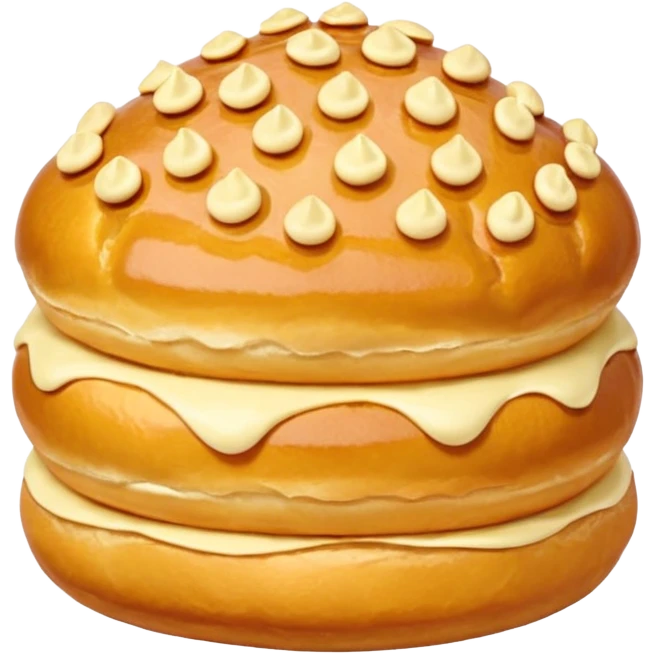 choux pastry, golden and puffy, simple and cute emoji