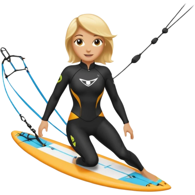 Kitesurfing blond ladie emoji