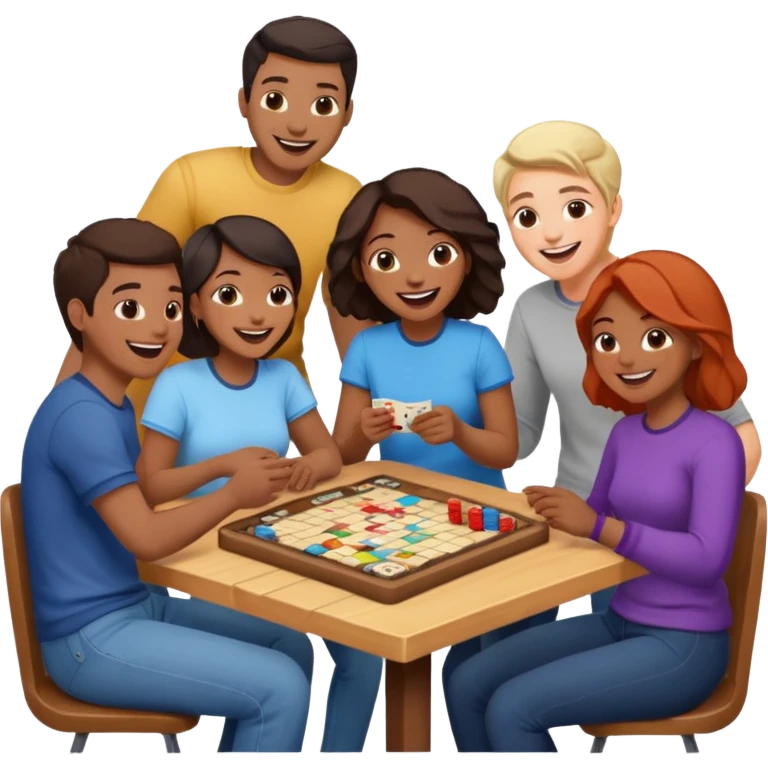 group of friends playing a game emoji