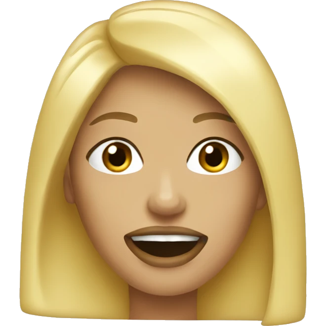 mouth woman blonde emoji