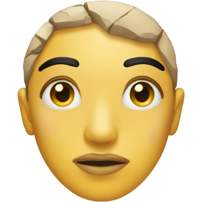 Emoji face yellow with the rock eye brows with make up in face and and nails with a hand beside the face emoji