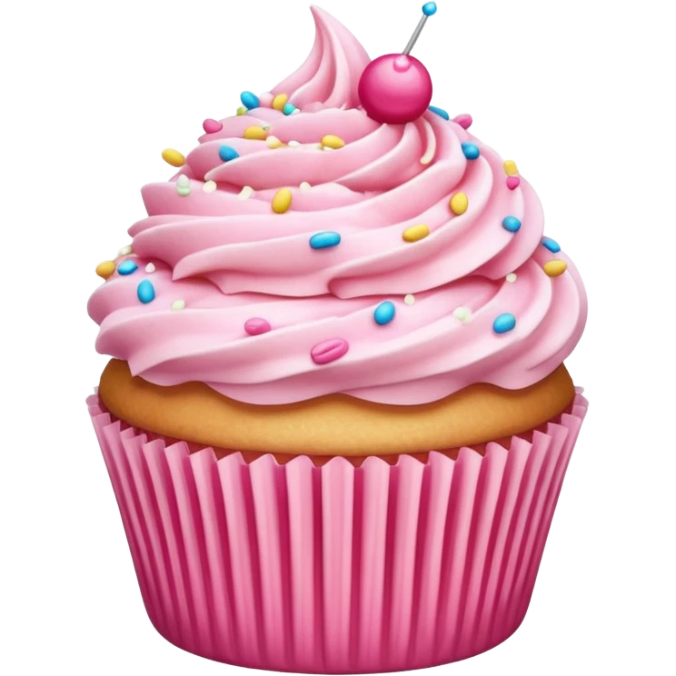 Cupcake with pink icing emoji