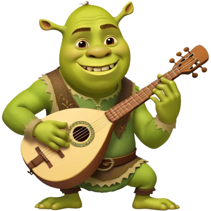 Shrek playing balalaika emoji