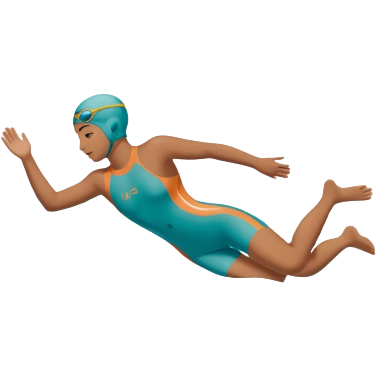 swimming side view in the water lake, with water emoji