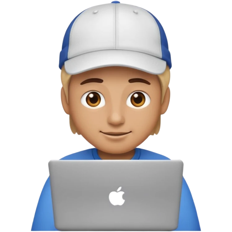 generate a person emoji with his laptop with cap too emoji