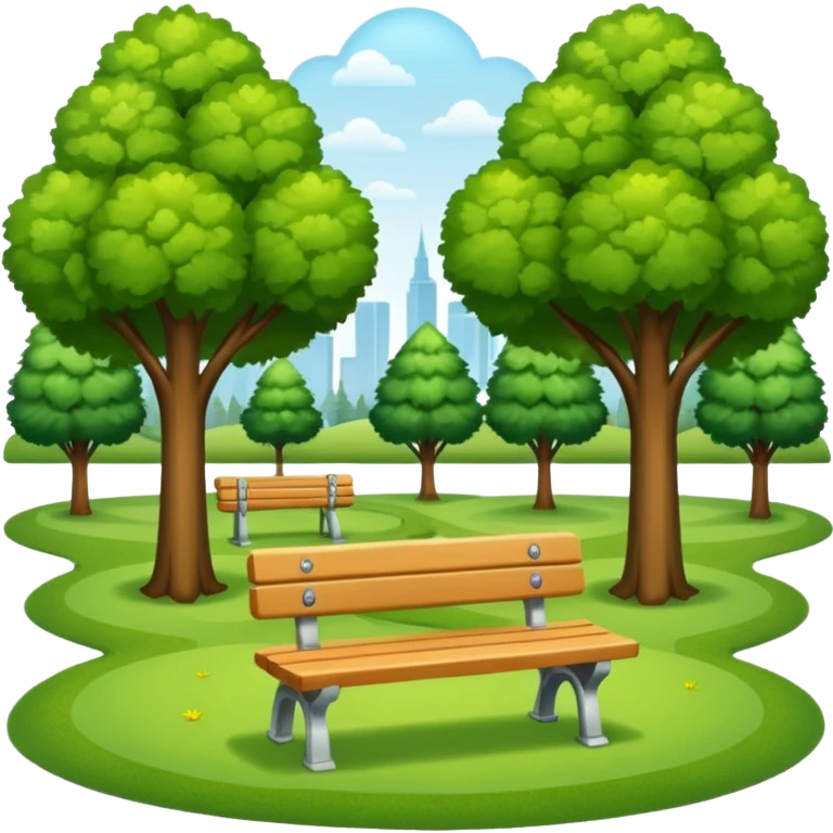 park with benches emoji