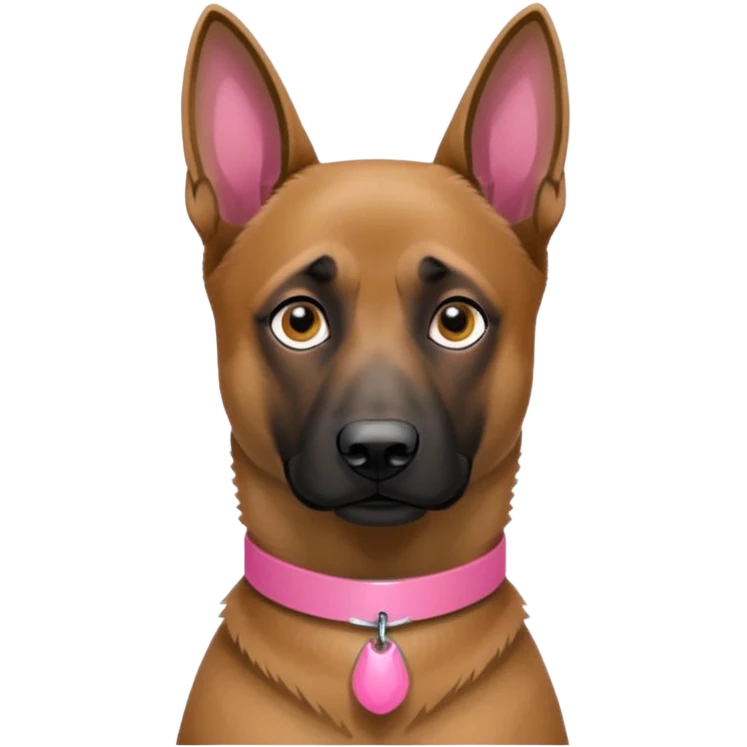 Belgian malinois pink collar emoji