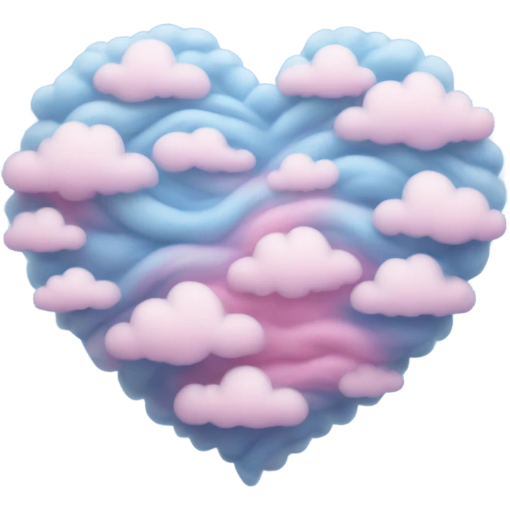A blue pink cloud heart  emoji