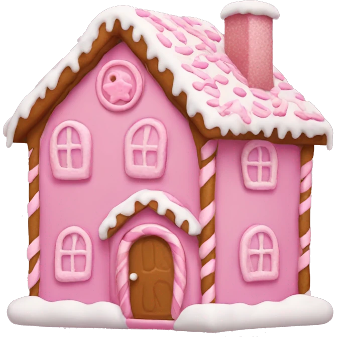 Pink gingerbread man house emoji