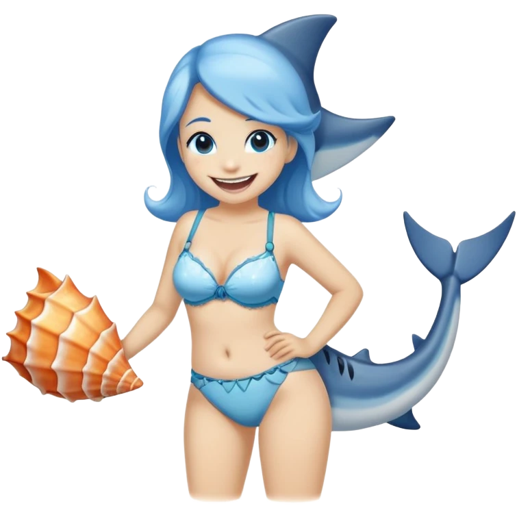 a girl shark emoji