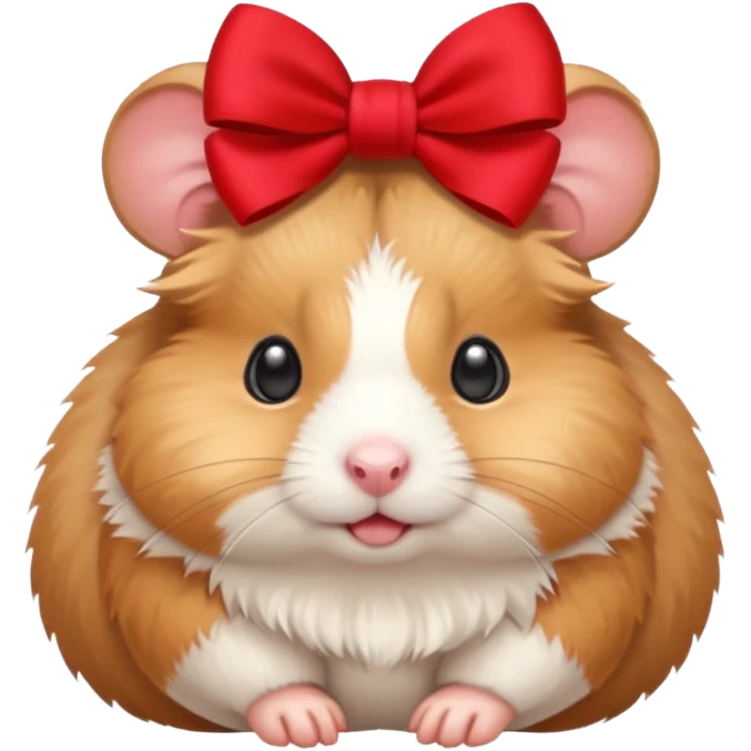 cute hamster wearing a bow on its head emoji