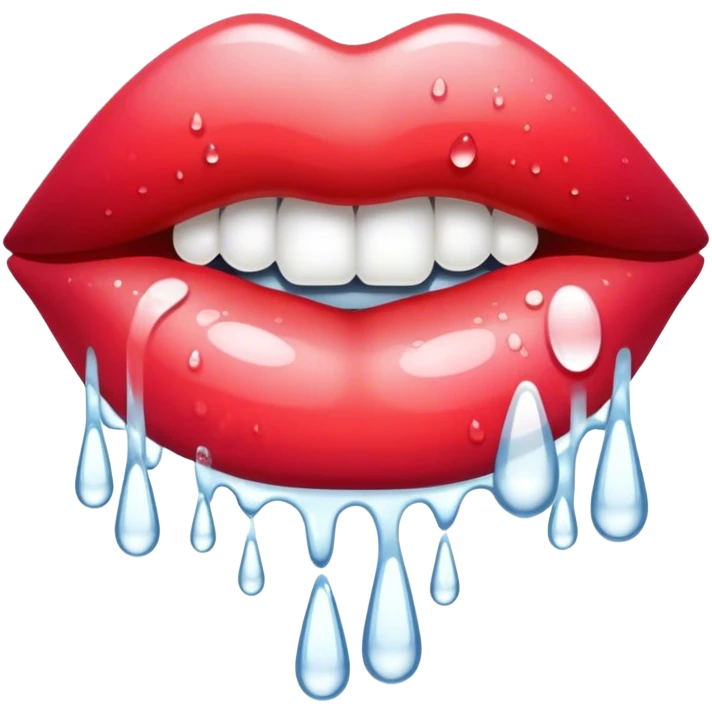  lips with white drops emoji