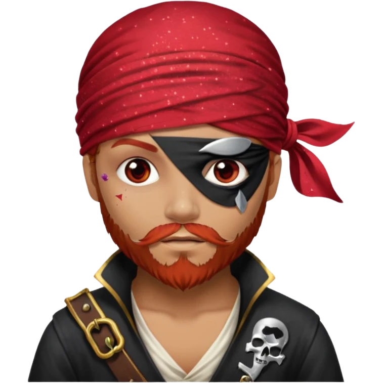 red glitter pirate emoji