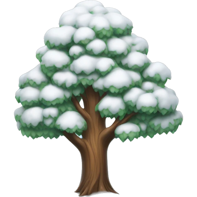 Tree with snow emoji