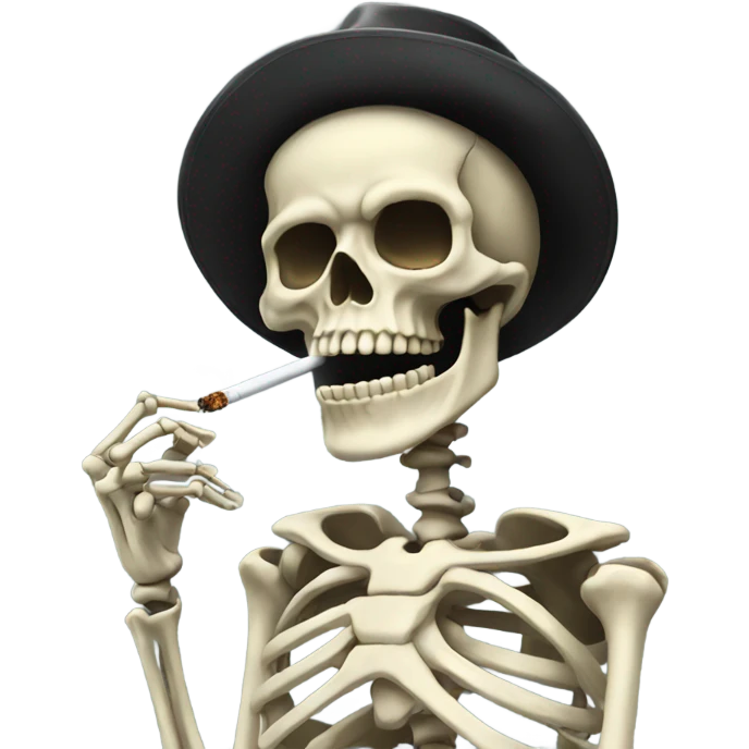 Skeleton smoking emoji