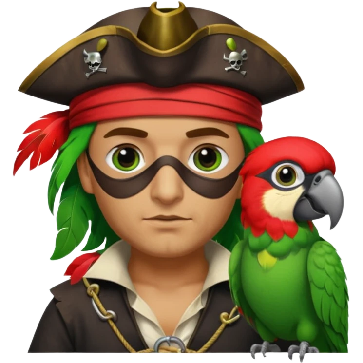 pirate and parrot emoji