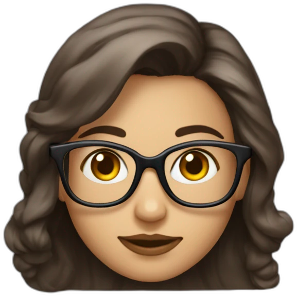Une femme avec des lunettes qui lui font des yeux immenses  emoji