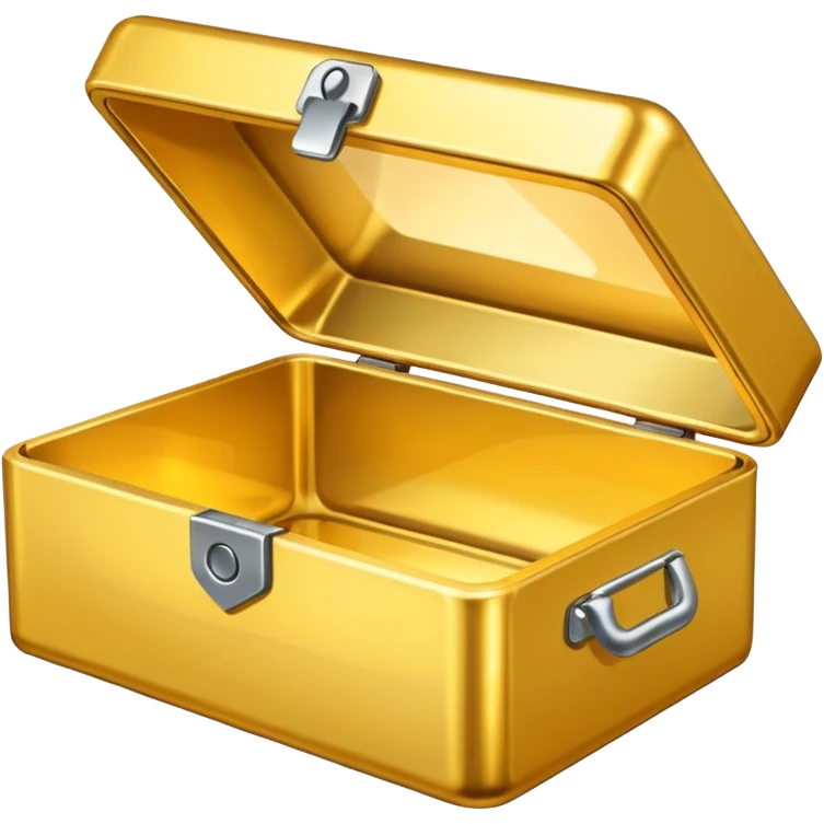 open Gold box direct frontal view emoji