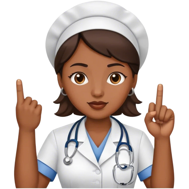 Nurse using middle finger emoji