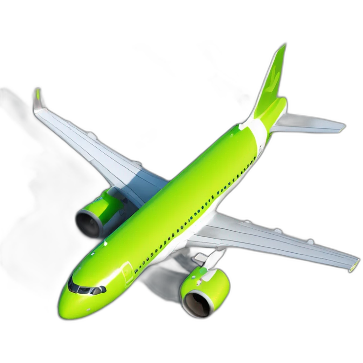 Airbus A320 in lime-green livery emoji
