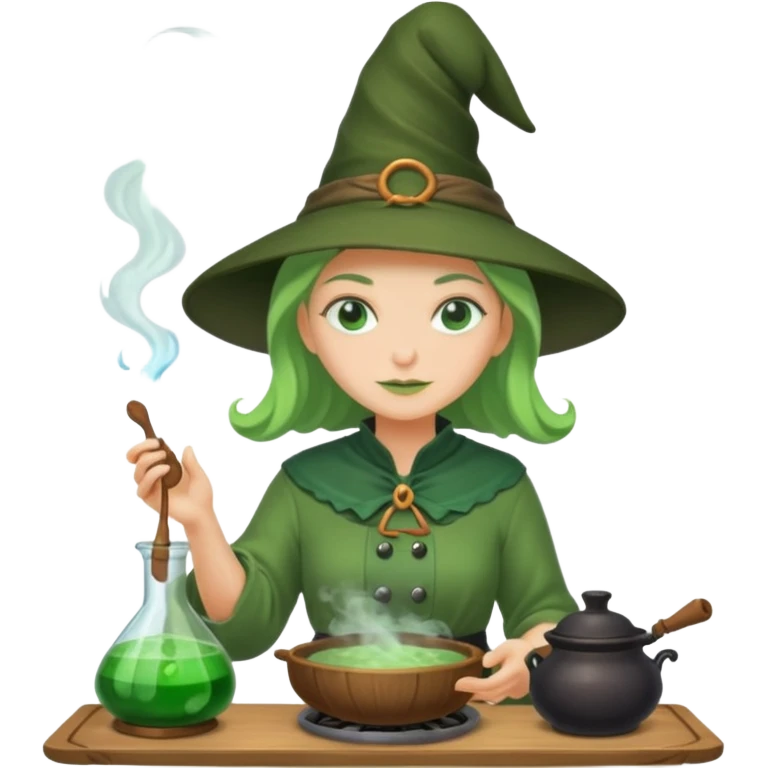 green witch cooking potion emoji