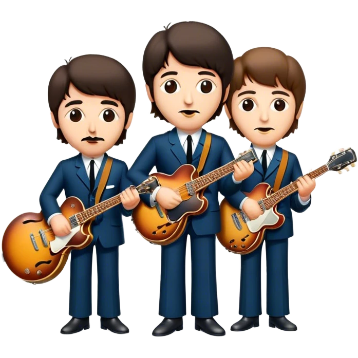 Cinematic Realistic The Beatles Pop Culture Emoji, showcasing an iconic, vibrant portrayal of the legendary band rendered with rich textures and nostalgic lighting that exude musical legacy. emoji
