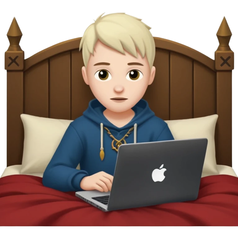 Playing old school RuneScape in bed emoji