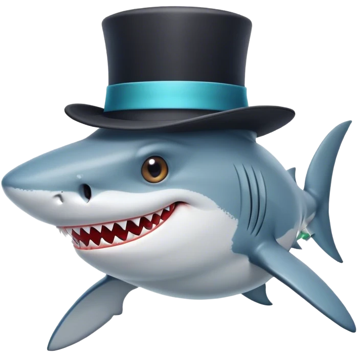 Shark with a top hat emoji