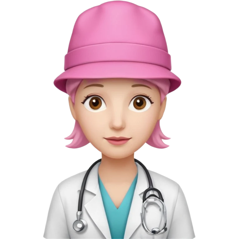 doctor with pink hat emoji