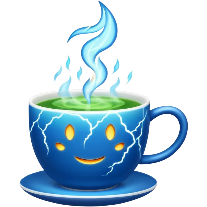 Energy tea, lightning emoji