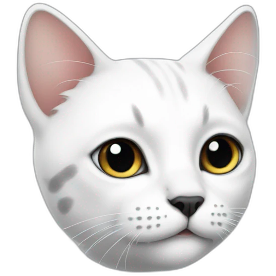 white cat with black dots emoji