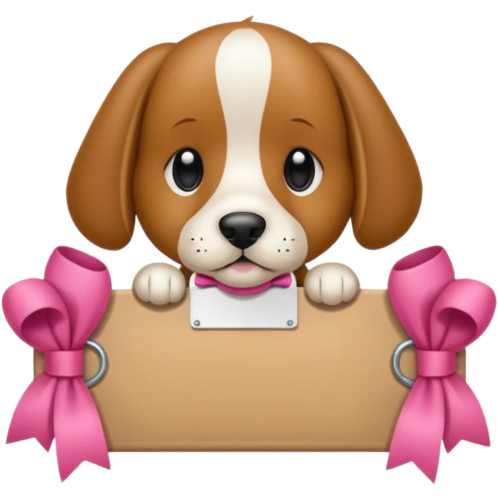 Un cane con un fiocco rosa in testa che tiene sulle zampe un cartello con scritto : “condividi il canale!” emoji
