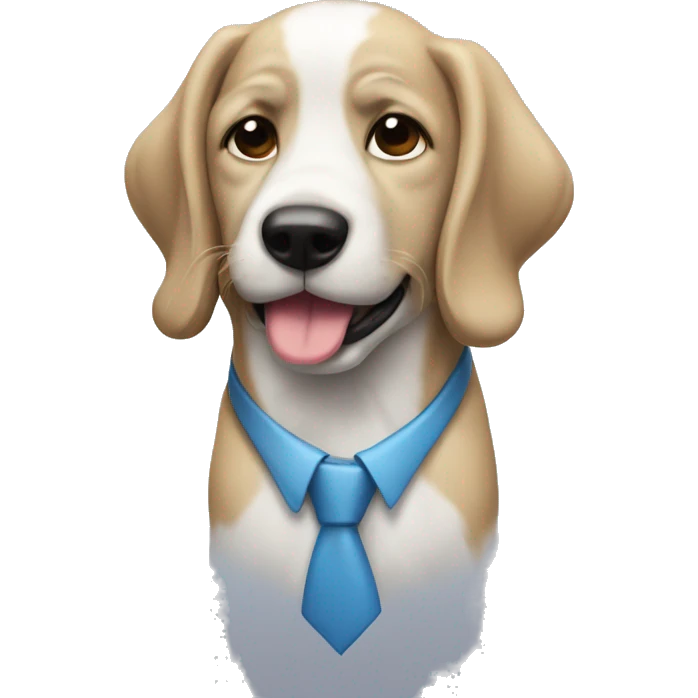 Un perro con una corbata emoji