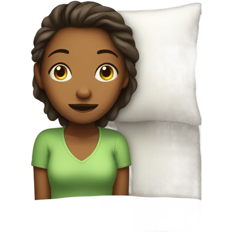 Girl wake up from bed emoji