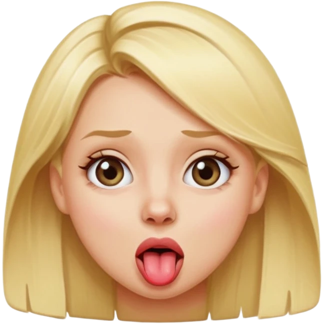 Blonde girl sticking tongue out and rolling her eyes emoji