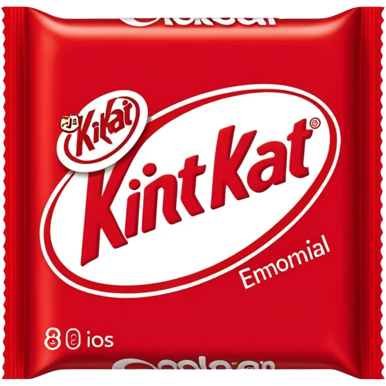 Draw a KitKat bar in its red wrapper with bold white logo. emoji