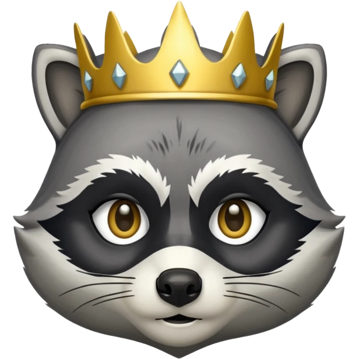 Racoon with gold crown emoji