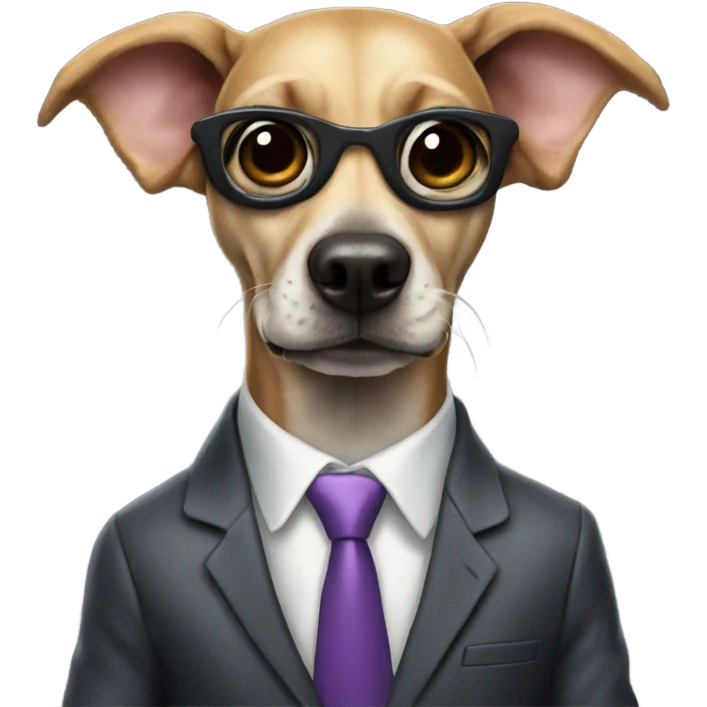 Alien dog wearing a suit emoji