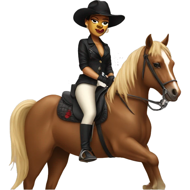 Rihanna on a horse emoji